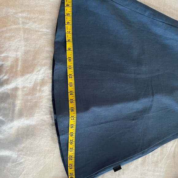 (S) Linen Wrap Skirt, Knee Length Circle Skirt - Picture 7 of 12